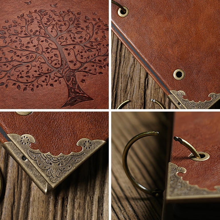 BEVTEE Vintage Leather DIY Scrapbook Album, 10x10 Inch 50 Pages photo 2