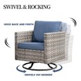 thumbnail image 5 of Ovios 9 Pieces Outdoor Patio Furniture with Swivel Rocking Chairs All Weather Wicker Patio Sectional Sofa for Balcony, 5 of 7