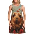 thumbnail image 1 of Easygdp Rose Cute Guinea Pig para Vestido Transpirable de Mujer, Vestido Suelto de Manga Corta con Pliegues y Bolsillos para el Verano, 1 of 7