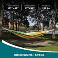 thumbnail image 3 of Bliss Hammocks 40"W Single Hammock with Rope Loops & Tree Straps, 220 lb, Guacamole Stripe, 3 of 15