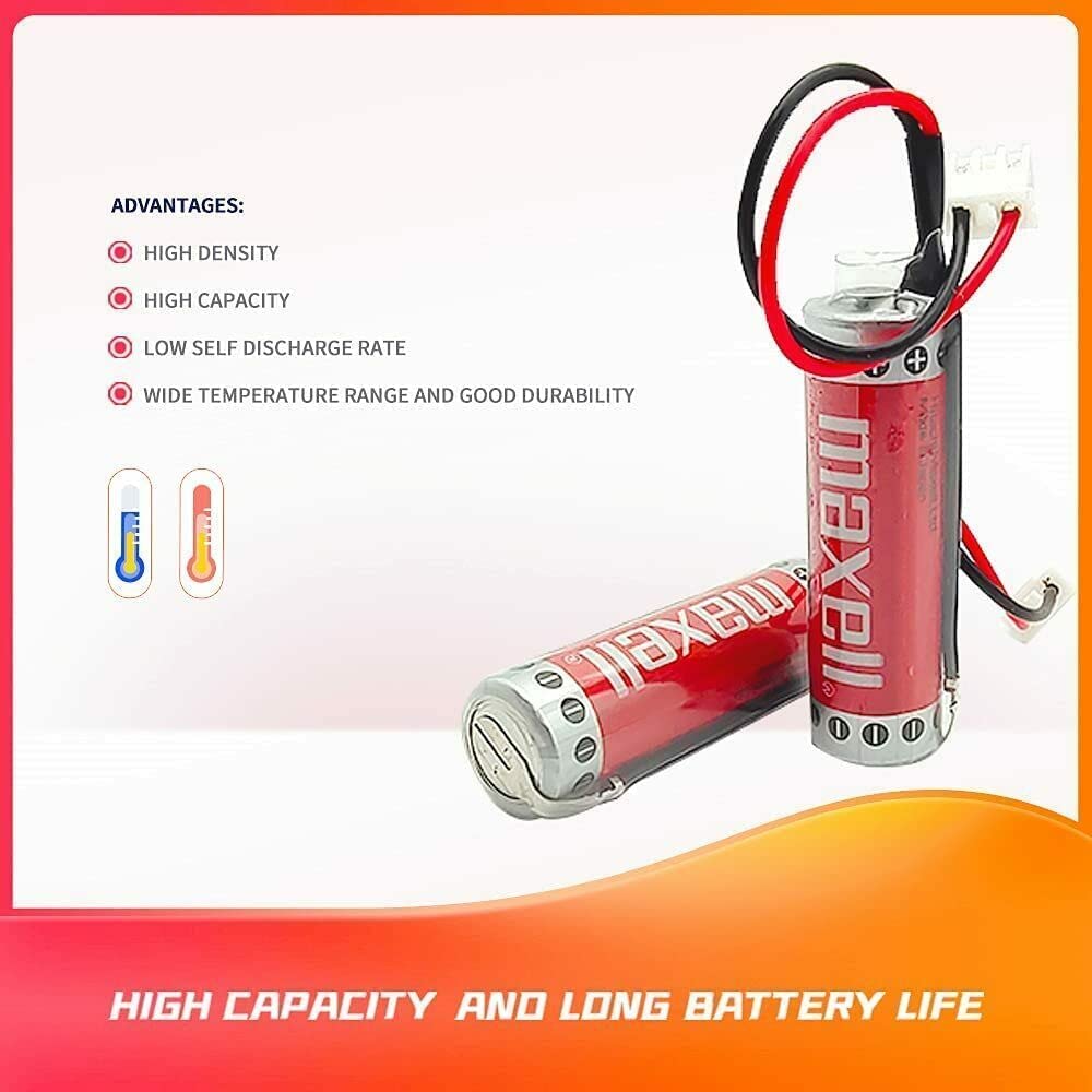 (10-Pack) 3.6V ER6C AA PLC Battery 1800mAh for MAXELL FX F2-40BL PLC with White Plug Non-Rechargeable Lithium Battery