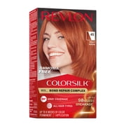 Revlon ColorSilk Permanent Hair Color, Bond Repair Complex, 45 Bright Auburn, 1 pack