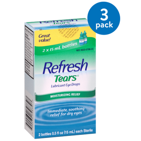 Pet Vision Eye Drops - (3 Pack) Refresh Lubricant Eye Drops Value Size Refresh Tears, 2 - .5 Oz bottles, 1 Oz.