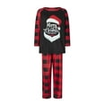 thumbnail image 2 of Elippeo Family Matching Christmas Pajamas, Letter  Hat Print Long-Sleeved Round Neck Tops + Plaid Pattern Trousers Sleepwear Outfits, 2 of 10