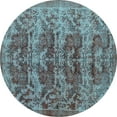 thumbnail image 1 of Ahgly Company Indoor Round Persian Light Blue Traditional Area Rugs, 6' Round, 1 of 4