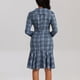 thumbnail image 5 of Vestido de mujer estilo urbano, de manga larga, con estampado de cuadros y doble botonadura y solapa estilo europeo y americano, 5 of 6