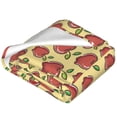 thumbnail image 2 of Bixox Fleece Blanket Apple Pattern Super Soft Double-Sided Microfiber Flannel Blanket for Sofa, Bed, Couch,Suitable for All Seasons - 60"x50", 2 of 5