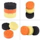 thumbnail image 4 of Kit de 3 almohadillas de pulido y encerado de 125 mm para pulidora de automóviles, color naranja, negro y amarillo., 4 of 8