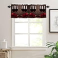 thumbnail image 3 of Love Rose Wine Kitchen Curtains Valance, Red Rose Flower Wine Glass Valentine''s Day Couple Rod Pocket Window Valance, for Bedroom Living Room Kitchen Cafe 1 Panels W54xL18in, 3 of 4
