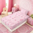 thumbnail image 4 of Erosebridal Pink Aztec Twin Sheet Sets for Girls, Rustic Farmhouse Cow Skull Bedding, 3pcs 1 Flat Sheet, 1 Fitted Sheet and 1 Pillowcase, 4 of 5
