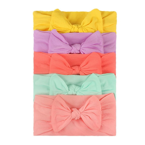 WUXIAN Child Little Girls Baby Turban Headband Hair Band Bow 5PCS Accessories Headwear Stylish Baby Streetwear