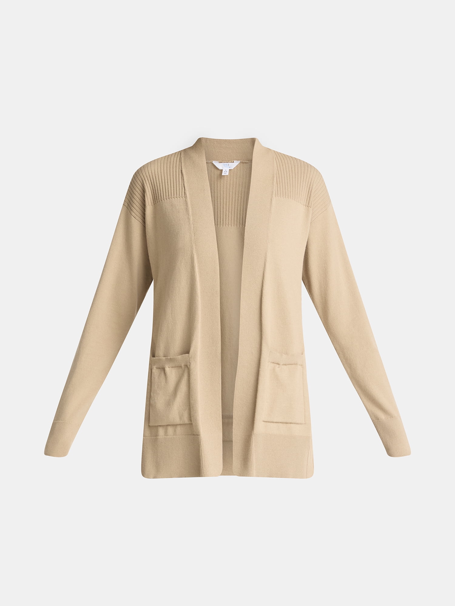 Time and Tru Women's and Women's Plus Open Front Cardigan Sweater, Sizes XS-4X