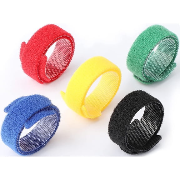 50pcs Reusable Fastening Adjustable Cable Ties Wire Management (8 Inch, Multicolour)