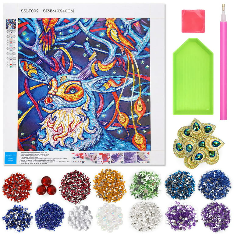 Lavidass lavidass art and crafts for girls ages 8-12 4 pack gem art by  numbers 5d diamond painting full drill diamond art for kids age