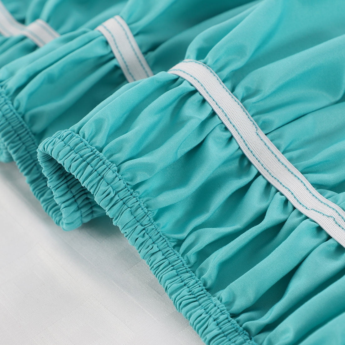 Holzlrgus Polyester Wrap Around Dust Ruffle Bed Skirt 15" Drop for Twin Size Bed, Aqua Blue