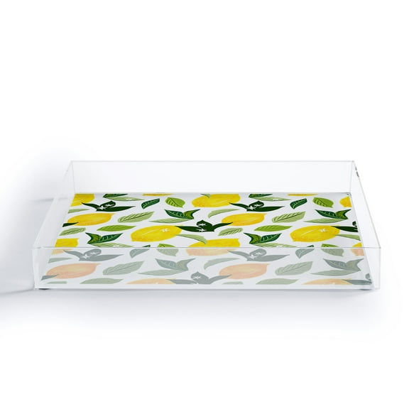 Society6 83 Oranges Lemona Decorative Acrylic Tray 8" x 6 1/4" x 1", Tropical, Tropical, Fruit