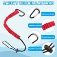 thumbnail image 3 of Retractable Tool Lanyard with Single Aluminum Buckle and Adjustable Loop End, Safety Fall Protection Tools Leash Red 2ft, 3 of 6