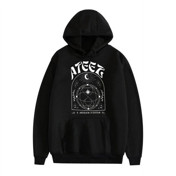 ATEEZ 8 Makes 1 Team Unisex Loose Fit Kpop Hoodie - Casual Pullover Hooded Top