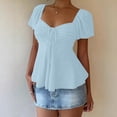 thumbnail image 6 of White Summer Tops for Women Plus Size Long Sleeve T Shirts Loose Fit Basic Tees Fitted V Neck, 6 of 7