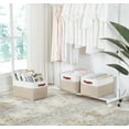 thumbnail image 2 of DECOMOMO Durable Large Storage Baskets, Fabric Storage Bins with Faux Leather Handles (Beige and White, Set of 3), 2 of 10