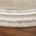 thumbnail image 3 of SAFAVIEH Border & Stripe Hyram Bordered Shag Area Rug, Beige/Ivory, 6'7" x 6'7" Round, 3 of 7