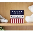 thumbnail image 4 of Zomyto 5x5 IN God Bless America Patriotic Wooden Signs,Independence Day Wooden Box Sign Desk Decor, 4 of 5