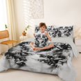 thumbnail image 4 of Manfei Woodland Wolves 7-Piece King Bedding,Ink Wash King Bed in a Bag,White Black,Light Gray Reversible, 4 of 7