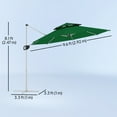 thumbnail image 3 of Outsunny Parasol Déporté de Patio, Parasol Décentré à Double Toit, Vert Foncé, 3 of 10
