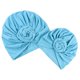 thumbnail image 1 of Gorro turbante con nudo de flor para bebé niña, colorido, estilo indio Azul, 1 of 9