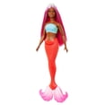thumbnail image 4 of Barbie Mermaid Doll with Magenta Fantasy Hair & Headband Accessory, Curvy Body Type with Shell-Inspired Bodice & Tropical Red Tail, 4 of 5