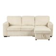 thumbnail image 5 of Furniture of America Liven Right Hand Facing Corduroy Indoor Pull-out Sleeper Sectional, Beige, 5 of 5