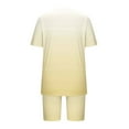 thumbnail image 4 of DDAPJ pyju Women 2 Piece Outfits Summer Casual Sweatsuits Gradient Printed T-Shirts and Biker Shorts Workout Jogger Sets Ofertas del día Yellow XXXL, 4 of 6