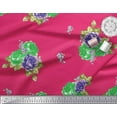 thumbnail image 3 of Soimoi Rayon Fabric Leaves & Floral Artistic Printed Fabric 1 Yard 42 Inch Wide, 3 of 3