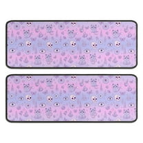 Kitchen Rugs Sets Of 2,Pink Purple Cat Eye Skull Butterfly Pattern Anti Fatigue Kitchen Mat Rugs Non Slip Washable,Decorative Kitchen Floor Mats for Kitchen,Sink,Laundry,17"x47" 17"x47"