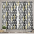 thumbnail image 2 of Ambesonne Feather Valance & Curtain, Style Art Tribal, 55"x45", Black White Mustard, 2 of 6