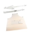 thumbnail image 3 of Delantal de trabajo de PU a la moda para hombres y mujeres, delantal de cocina con correas ajustables, delantal impermeable para barbacoa, hornear, ca Blanco, 3 of 9
