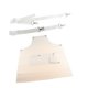 thumbnail image 3 of Delantal de trabajo de PU a la moda para hombres y mujeres, delantal de cocina con correas ajustables, delantal impermeable para barbacoa, hornear, ca Blanco, 3 of 9
