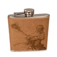thumbnail image 2 of KuzmarK 6 oz. Leather Flask Set in Black Presentation Box -  Lacrosse, 2 of 2