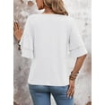 thumbnail image 4 of QINCAO Womens Tops Ruffle Sleeve V Neck Casual Tunic Shirts S-XXL, 4 of 5