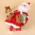 thumbnail image 5 of Pet Clothes, Christmas Winter Warm Santa Claus Riding on Dog Pet Cosplay Hoodie Costume for Dogs Cats, 5 of 8