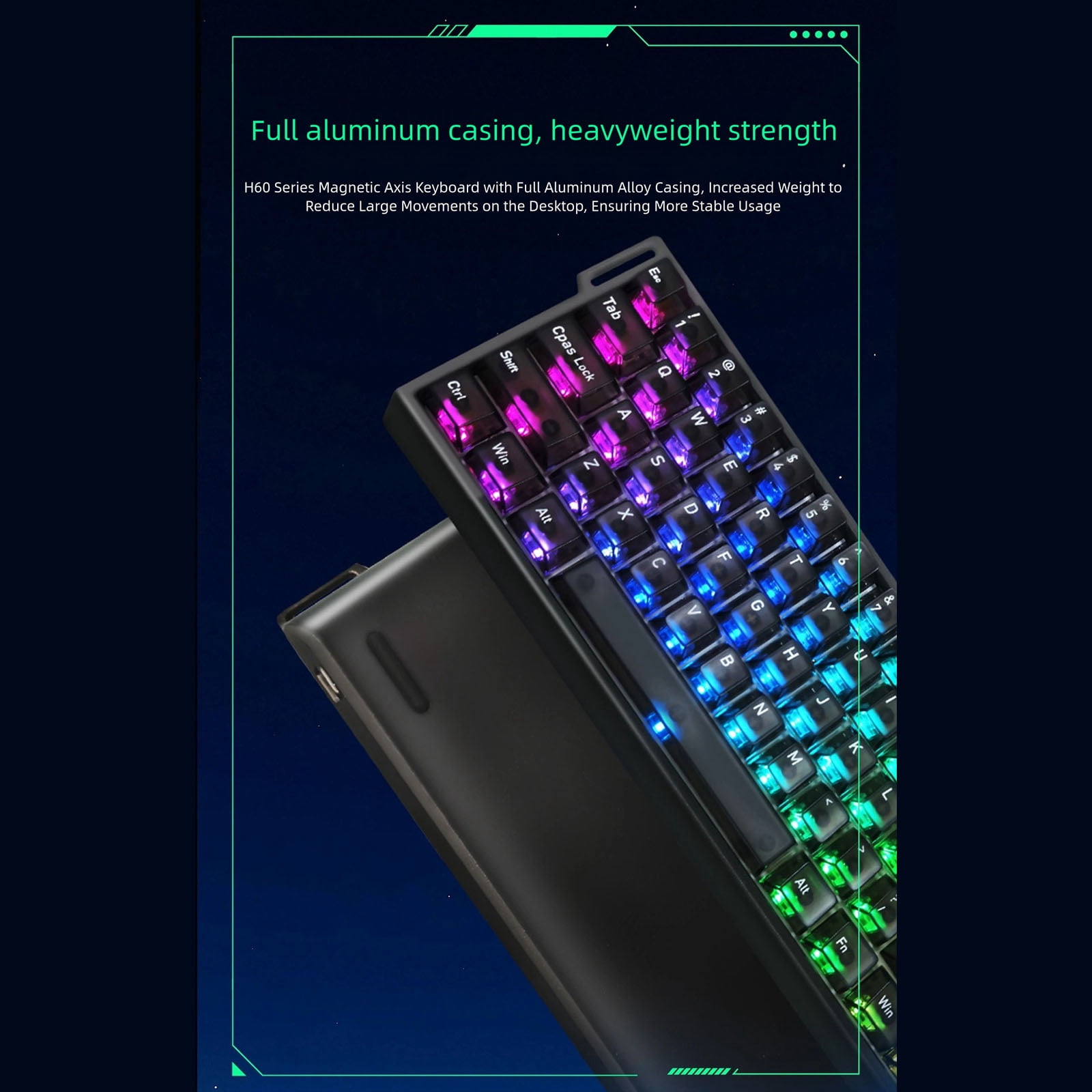 Professional Switches Keyboards 61Keys Ergonomic Layout Adjustable RGBs Backlit For