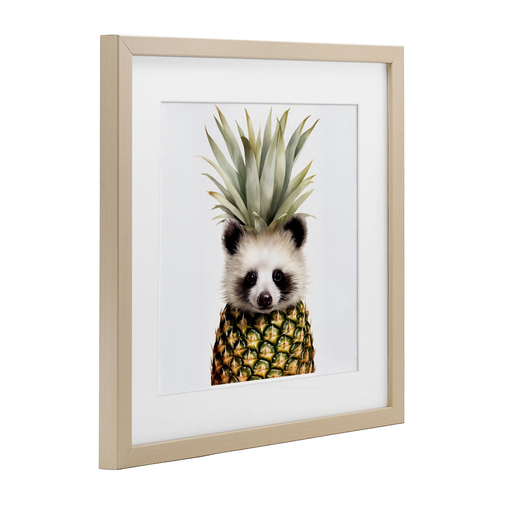 Stupell Industries Pineapple Panda Cub Birch Framed Print Under Glass, design by Lazar Studio