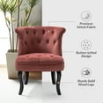 thumbnail image 4 of Modern Velvet Armless Accent Chairs Set of 2,Upholstered Fabric Button Single Sofa with Wooden Legs for Bedroom,Rosewood, 4 of 9