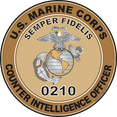 thumbnail image 1 of U.S.M.C. MOS 0210 Counter Intelligence Officer Decal 3.8" - Desert Tan, 1 of 1