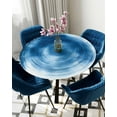 thumbnail image 5 of nqOlkjepod Blue Abstract Art Round Tablecloth, Fitted Table Cover with Elastic for 36"-44" Round Tables, Shabby Chic Vintage Art Circle Table Cloth Outdoor Dinning Party Waterproof Tablecloths, 5 of 6