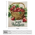 thumbnail image 3 of Creowell Couverture en Flanelle à Broderie Panier de Fraises, Multi-Usage 60*80 Po, 3 of 7