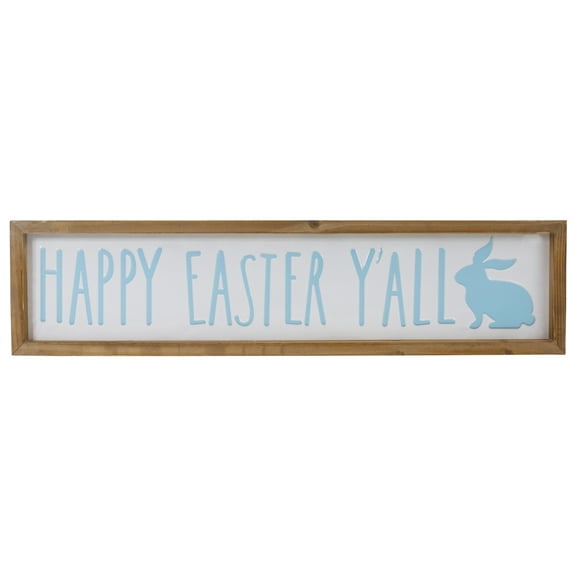 Northlight Wooden Framed "Happy Easter Y'all" Spring Wall Sign - 26"
