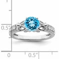 thumbnail image 2 of 14K White Gold Polished Blue Topaz And Diamond Ring (Size 7) Made In India -Jewelry By Sweet Pea, 2 of 5