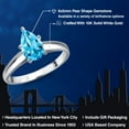 thumbnail image 2 of Gem Stone King 10K White Gold Swiss Blue Topaz Engagement Ring for Women | 0.98 Cttw | Pear Shape 8X5MM | Gemstone November Birthstone | Size 7, 2 of 6