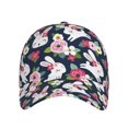 thumbnail image 2 of Daiia Rabbit And Rose print Baseball Cap Men Women Golf Dad Hat Adjustable Original Classic Low Profile Hat Unconstructed Plain Cap, 2 of 9